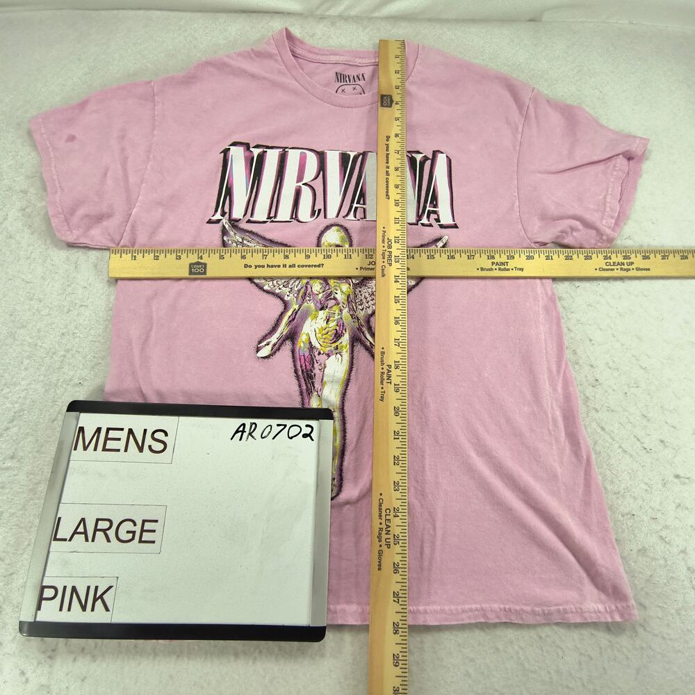 Nirvana In Utero Band Crew Neck Graphic Shirt Adult Mens Size Large L Pink - Picture 5 of 9